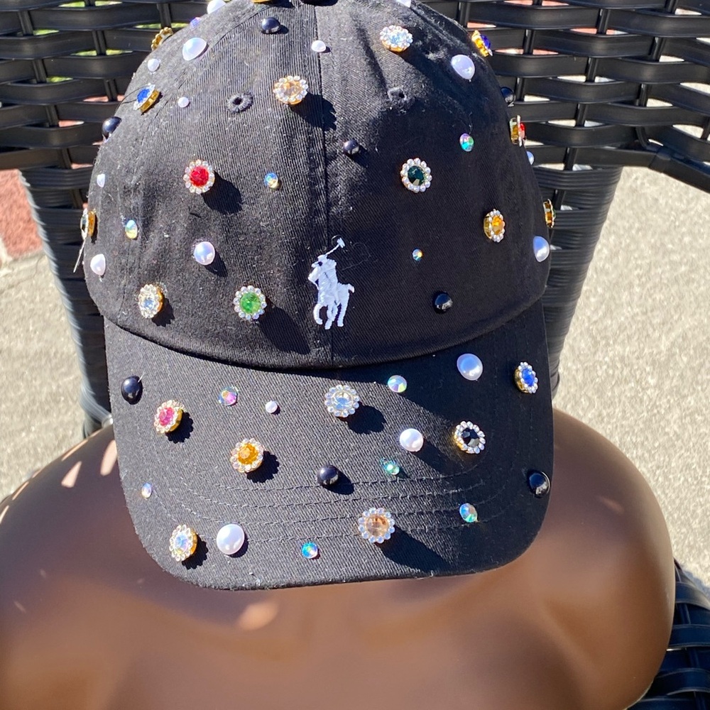 Custom Ralph Lauren Black Embellished Cap